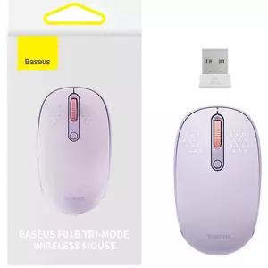 Egér Wireless mouse Baseus F01B Tri-mode 2.4G BT 5.0 1600 DPI (purple) kép