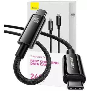 Kábel USB-C to USB-C cable Baseus Tungsten Gold 240W 3m (black) kép