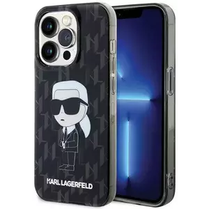 Tok Karl Lagerfeld KLHCP15XHNKMKLK iPhone 15 Pro Max 6.7" black hardcase Monogram Ikonik (KLHCP15XHNKMKLK) kép