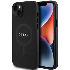 Tok Guess GUHMP15SPSAHMCK iPhone 15 6.1" black hardcase Saffiano MagSafe (GUHMP15SPSAHMCK) kép