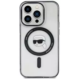 Tok Karl Lagerfeld KLHMP15SHKHNOTK iPhone 15 6.1" transparent hardcase IML Karl`s Head MagSafe (KLHMP15SHKHNOTK) kép
