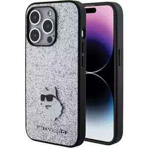 Tok Karl Lagerfeld KLHCP15XGCNPSG iPhone 15 Pro Max 6.7" silver hardcase Fixed Glitter Choupette Logo Metal Pin (KLHCP15XGCNPSG) kép