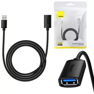 Kábel Baseus USB 3.0 Extension cable male to female, AirJoy Series, 1.5m (black) kép