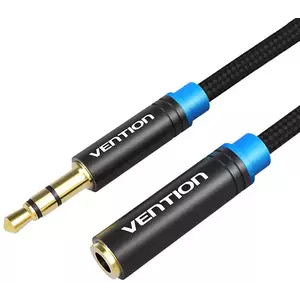 Kábel Vention Braided 3.5mm Audio Extender 5m VAB-B06-B500-M Black kép