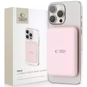 Töltő TECH-PROTECT PB10 LIFEMAG MAGSAFE POWER BANK 5000MAH PINK (5906302309528) kép