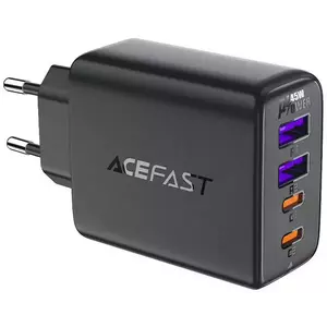 Töltő Acefast A61 GaN charger 2xUSB-A, 2xUSB-C PD45W EU (black) kép