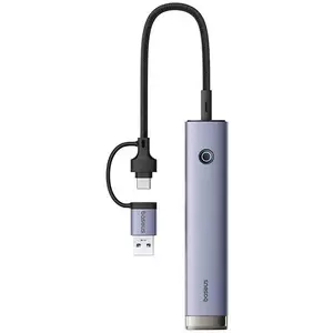 USB Hub Baseus UltraJoy 4in1 hub USB-A&USB-C to 4xUSB3.0+USB-C (gray) kép