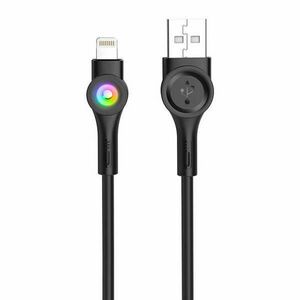 Foneng X59 USB-Lightning kábel, LED, 3A, 1m, fekete (X59 iPhone) kép