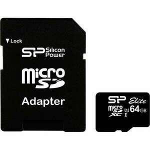 Silicon Power 64GB microSD+adapter, UHS1 (SP064GBSTXBU1V10SP) (SP064GBSTXBU1V10SP) kép