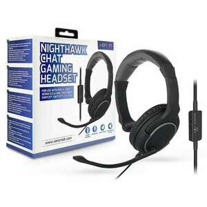 VENOM VS2865 NIGHTHAWK CHAT gamer headset / fejhallgató - FEKETE - mono, 3, 5mm Jack, mikrofon, 1, 5m vezeték kép