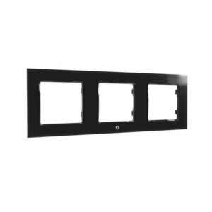 Shelly fali villanykapcsoló keret, 3-es fekete - shelly wall switch frame x3 black SHELLY WALL SWITCH FRAME X3 BLACK kép