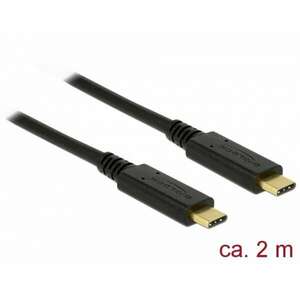 Delock USB 3.1 Gen 1 (5 Gbps) kábel Type-C a Type-C 2 m 3 A E-Marker (83668) kép
