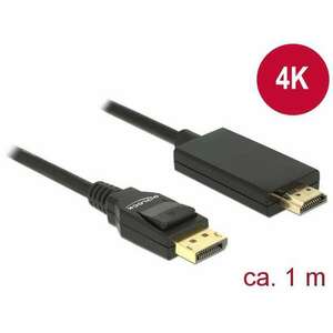 Delock Kábel Displayport 1.2 dugó &gt; High Speed HDMI-A dugó passzív 4K 1 m fekete kép