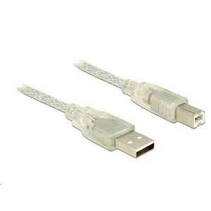 Delock 83895 USB 2.0 Type-A male > USB 2.0 Type-B male 3m áttetsző (83895) kép