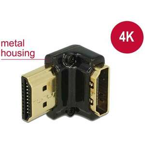 Delock 65662 High-Speed Ethernet HDMI-A anya > HDMI-A apa 4K 90° felfelé, fekete (65662) kép