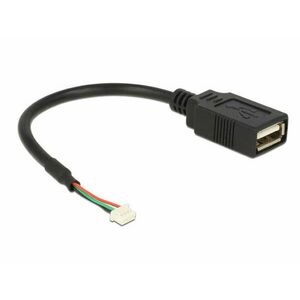 Delock USB 2.0-s csatlakozóval ellátott kábel, 1, 25 mm, 4 tűs &gt; USB 2.0 A-típusú csatlakozó 15cm kép