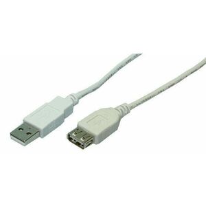 LogiLink USB 2.0 kábel, USB-A/M - USB-A/F, szürke, 2 m kép