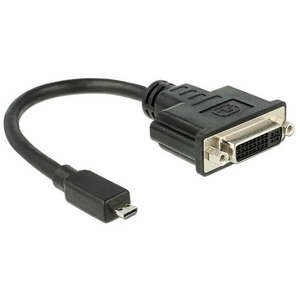 DeLock HDMI Micro-D Stecker > DVI-I (Dual Link) (24+5) Buchse 20cm Adapter 65563 kép
