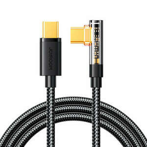 Joyroom USB C kábel oldalsó - USB C gyorstöltéshez és adatátvitelhez 100W 1, 2 m fekete (S-CC100A6) kép