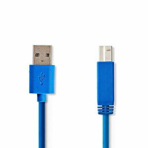 Nedis CCGP61100BU20 USB kábel 2 m USB 3.2 Gen 1 (3.1 Gen 1) USB A USB B Kék kép