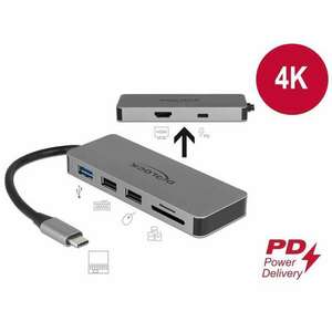 Delock USB Type-C dokkoló állomás mobil eszközökhöz 4K - HDMI / Hub / SD / PD 2.0 kép