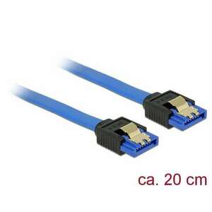 DeLock SATA 6 Gb/s receptacle straight > SATA receptacle straight 20 cm blue with gold clips Cable 84977 kép