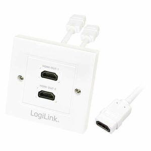 LogiLink HDMI fali lemez 2x HDMI anya kép