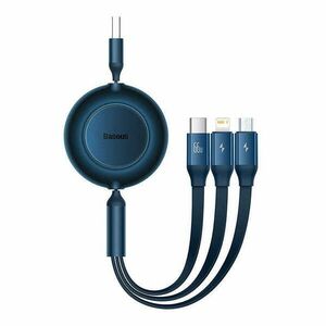 Baseus Bright Mirror 3 3in1 USB kábel Micro USB + Lightning + USB-C 66W 1, 1m (CAMJ010103) - kék kép