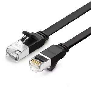 UGREEN Ethernet RJ45 lapos hálózati kábel fém csatlakozókkal, Cat.6, UTP, 3m (fekete) kép
