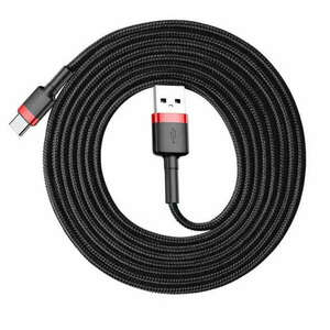 Baseus Cafule 2A USB-USB-C kábel 3m (CATKLF-U91) - piros-fekete kép
