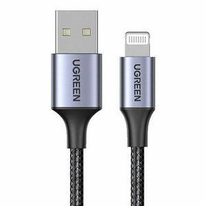 UGREEN 2.4A US199 Lightning USB U kábel, 1m (fekete) kép