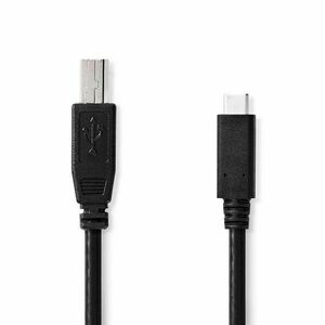 USB kábel | USB 2.0 | USB-C™ Dugasz | USB-B Dugasz | 480 Mbps | OTG | Nikkelezett | 1.00 m | Kerek | PVC | Fekete | Boríték kép