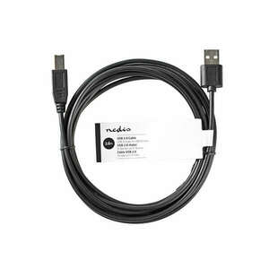USB kábel | USB 2.0 | USB-A Dugasz | USB-B Dugasz | 7.5 W | 480 Mbps | Nikkelezett | 2.00 m | Kerek | PVC | Fekete | Papírfüles kép