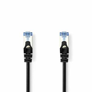 CAT6a Kábel | S/FTP | RJ45 Dugasz | RJ45 Dugasz | 3.00 m | Snagless | Kerek | LSZH | Fekete | Boríték kép