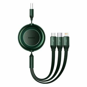 Baseus Bright Mirror 2 3in1 Micro USB + Lightning + USB-C kábel 3, 5A 1, 1m (CAMJ010006) - zöld kép