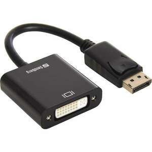 Sandberg Kábel Átalakító - DisplayPort - DVI (DisplayPort 1.1 apa - DVI-D 1.0 anya; fekete) kép