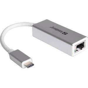 Sandberg Kábel Átalakító - USB-C Gigabit Network Adapter (ezüst; USB-C bemenet; RJ45 kimenet; Gigabit) kép