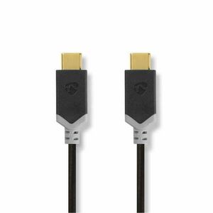 USB kábel | USB 3.2 Gen 1 | USB-C™ Dugasz | USB-C™ Dugasz | 4K@60Hz | 5 Gbps | Nikkelezett | 1.00 m | Kerek | PVC | Antracit | Ablakos Doboz kép