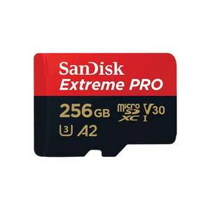 Sandisk 214505 MicroSD Extreme Pro kártya 256GB, 200/140 MB/s, A2 C10 V30 UHS-I U3 kép