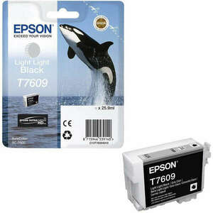 Epson UltraChrome 76 T7609 Light Light Black tintapatron eredeti 25, 9ml C13T76094010 Kardszárnyú delfin kép