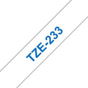Brother szalag tze-233, fehér alapon kék, laminált, 12mm 0.47", 8 méter TZE233 kép