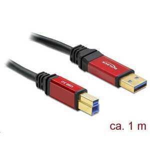 Delock USB 3.0 A típusú csatlakozó > USB 3.0 B típusú csatlakozó 1 m Premium kábel (82756) kép