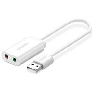 Adapter: Ugreen 30143 - USB / audio jack (3, 5mm) adapter fehér kép