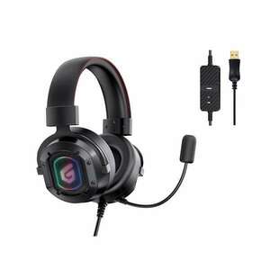 Conceptronic Fejhallgató - ATHAN02B (USB, Kompatilibis: PC/PS4, 7.1 hangzás, RGB, hangerőszabályzó, 220 cm kábel, fekete) kép