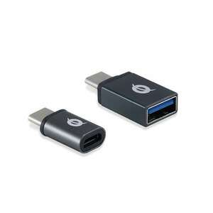 Conceptronic átalakító - DONN04G 2-Pack (USB-C to USB-A + USB-C to MicroUSB, fekete) kép