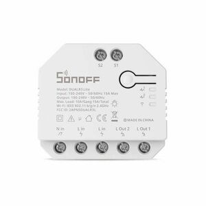 Sonoff Dual R3 Lite Wi-Fi Okoskapcsoló kép