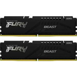 64GB 5200MHz DDR5 RAM Kingston Fury Beast Black CL36 (2x32GB) (KF552C36BBEK2-64) kép