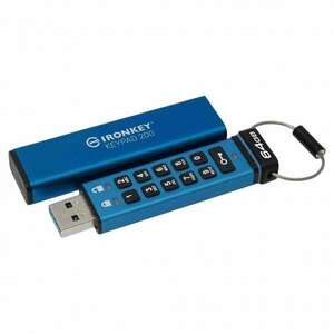 Kingston IKKP200/64GB IronKey Keypad 200 64 GB, USB A 3.2 Gen 1 Kék pendrive kép