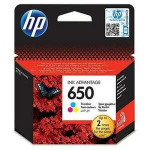 HP CZ102E Tintapatron Deskjet Ink Advantage 2510 sor nyomtatókhoz, HP 650, színes, 200 oldal kép
