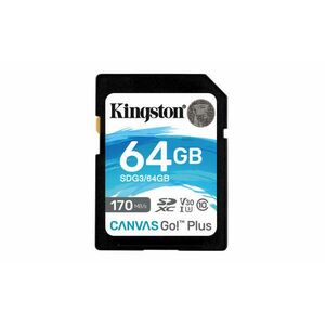 Kingston SDG3/64GB memóriakártya SDXC 64GB Canvas Go Plus 170R C10 UHS-I U3 V30 kép